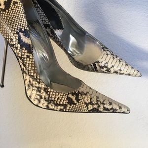 Authentic snake print leather stilettos